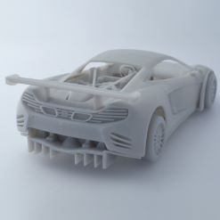 SLA detailed grey print of toy car 
